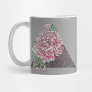 Pink Peony Floral Study, Illustrative Design Mug